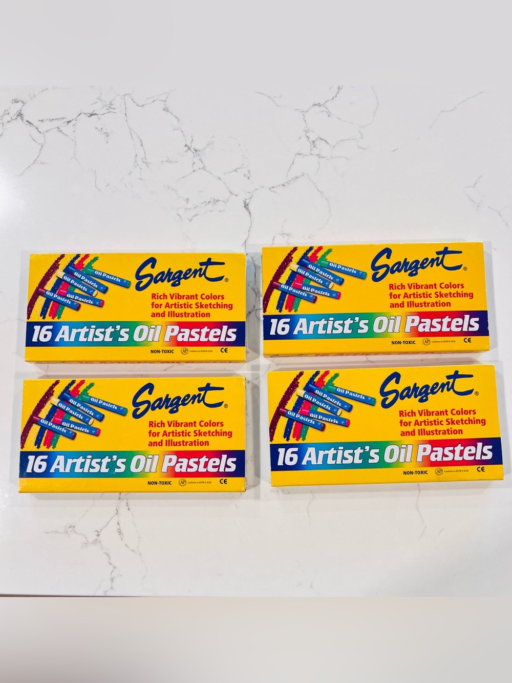 Set of 4 Sargent Art Oil Pastels Artist Set Of 16 Pastel Colors Unopened Package